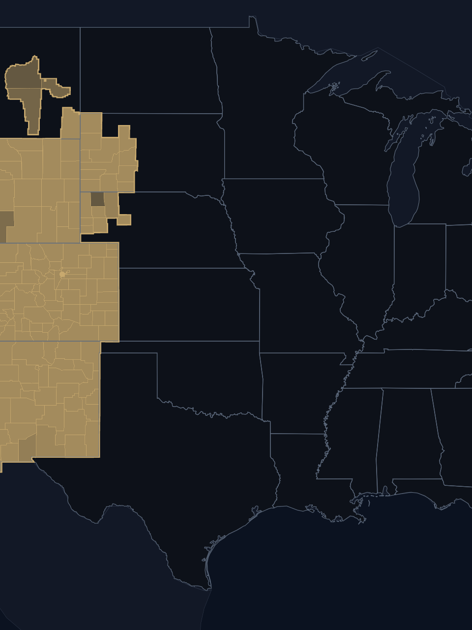 Colorado Rockies TV territory map