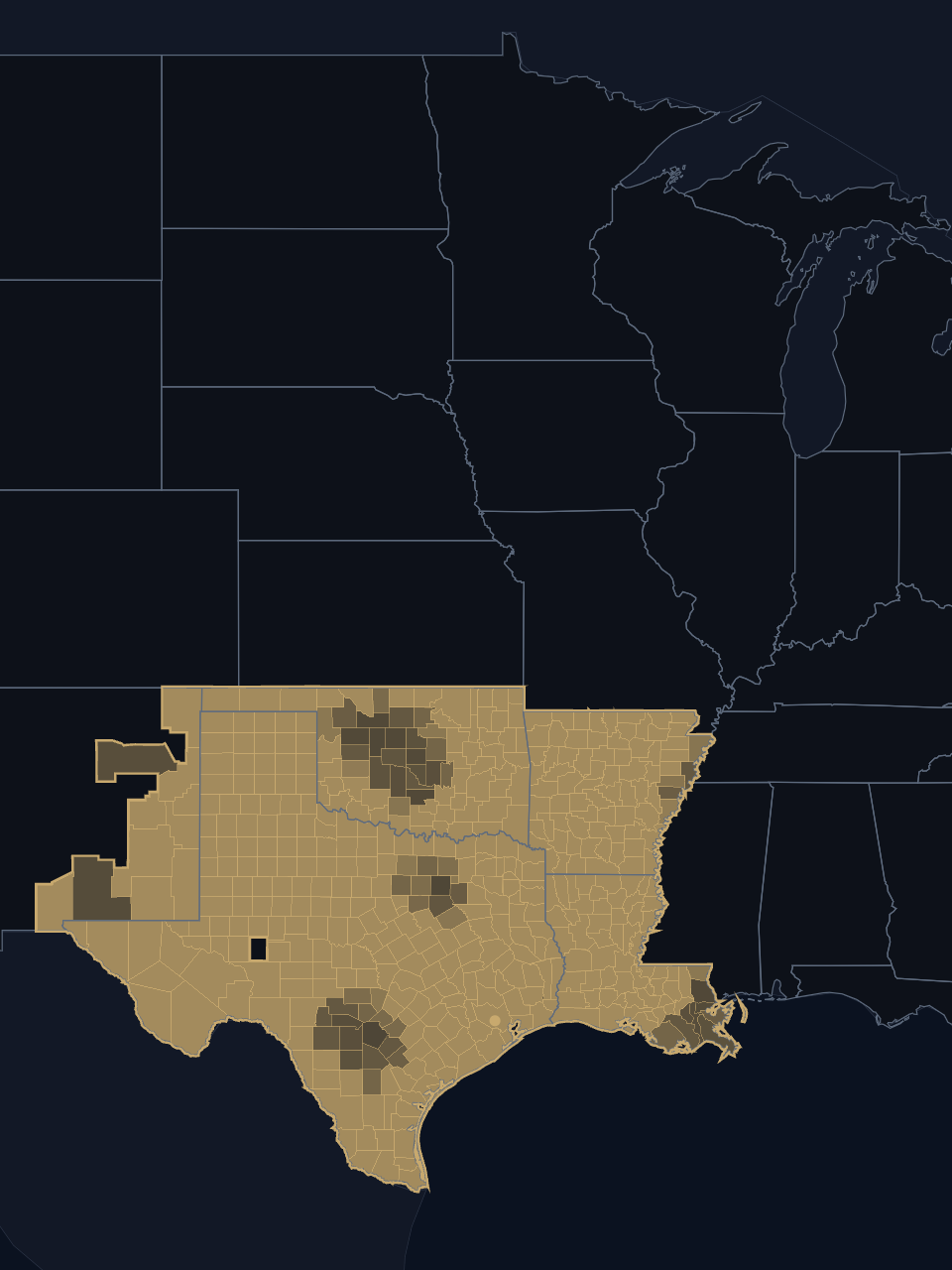 Houston Astros TV territory map