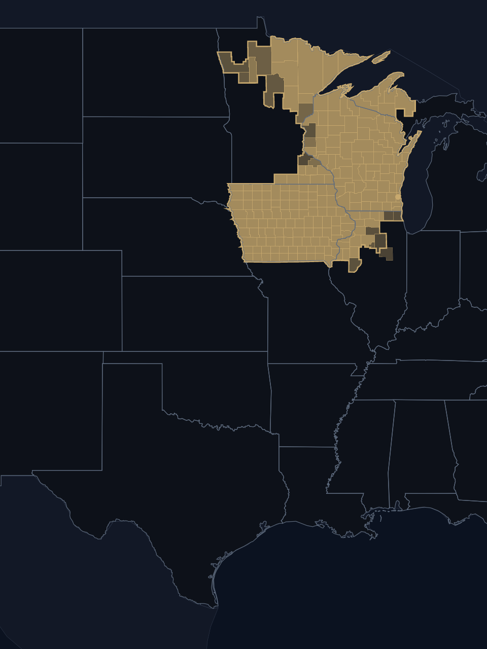 Milwaukee Brewers TV territory map