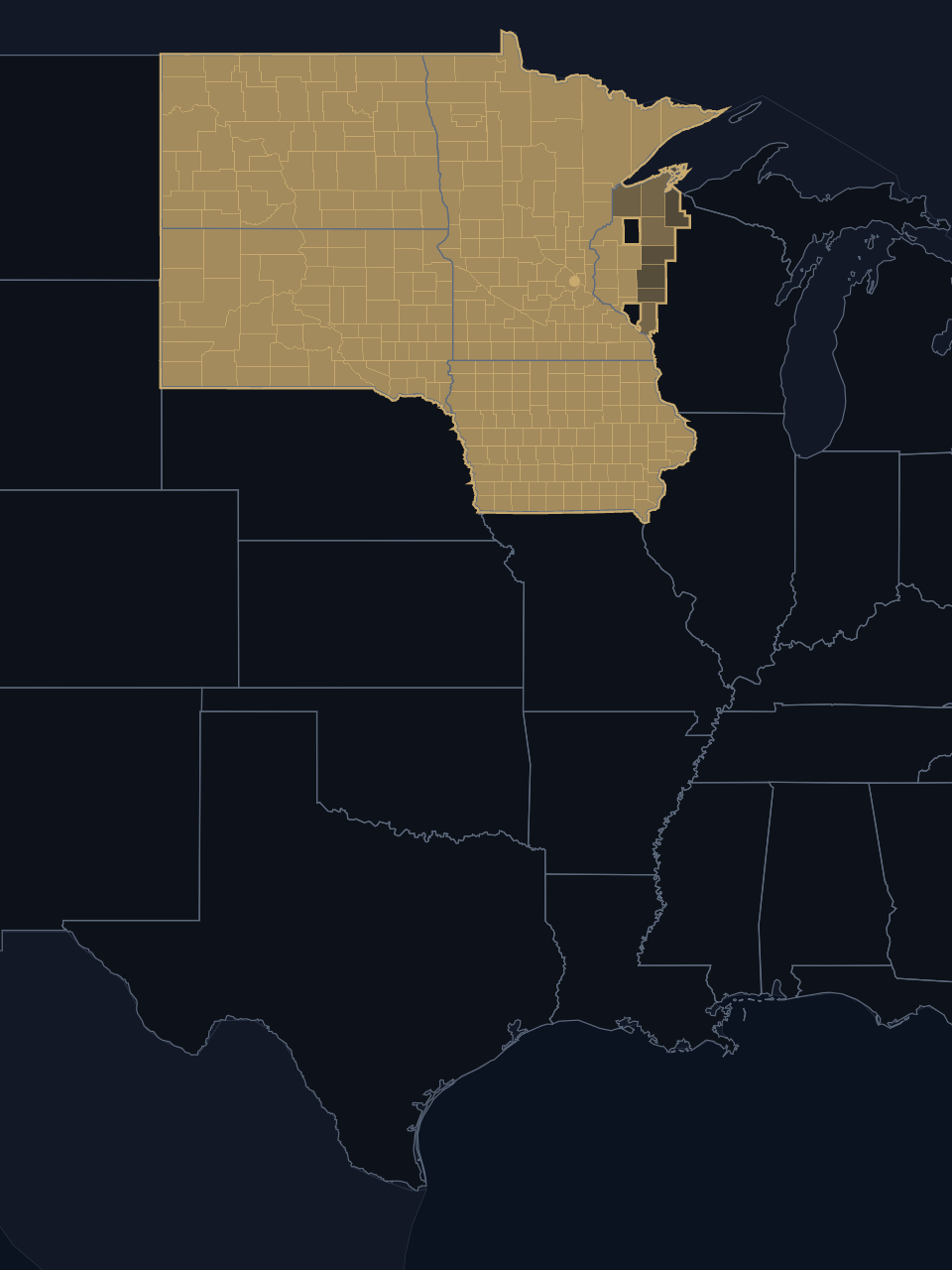 Minnesota Twins TV territory map