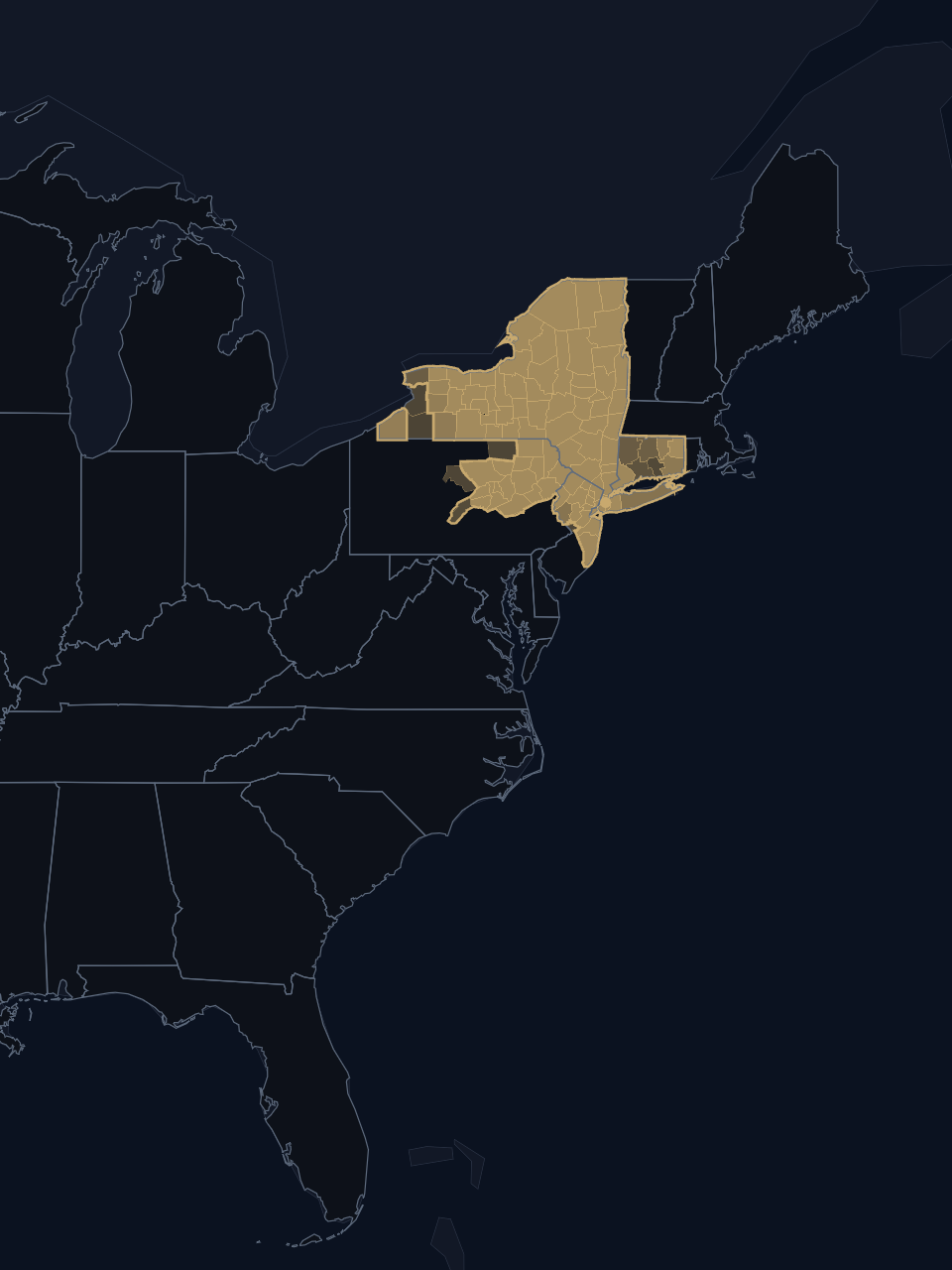 New York Mets TV territory map