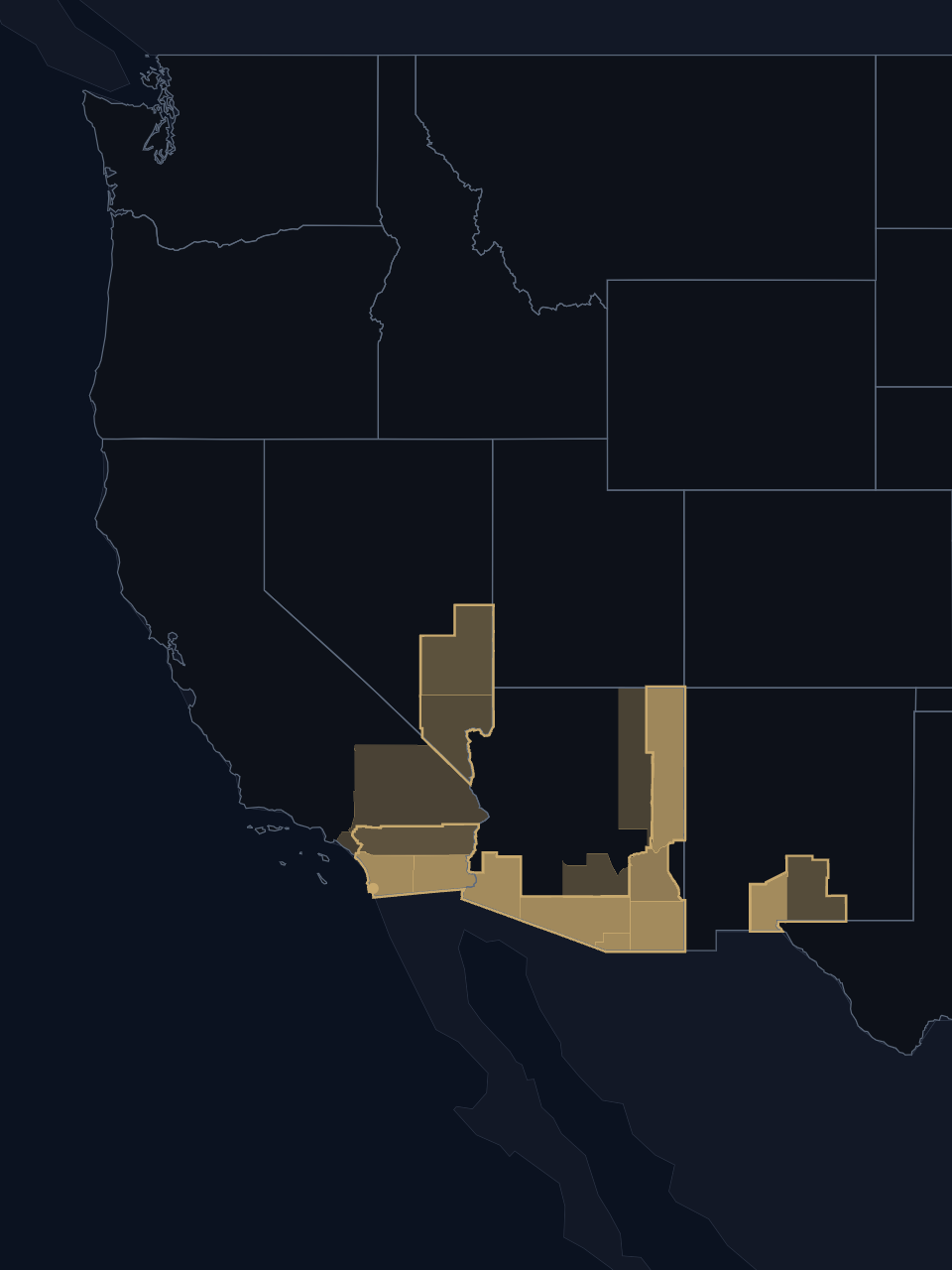 San Diego Padres TV territory map
