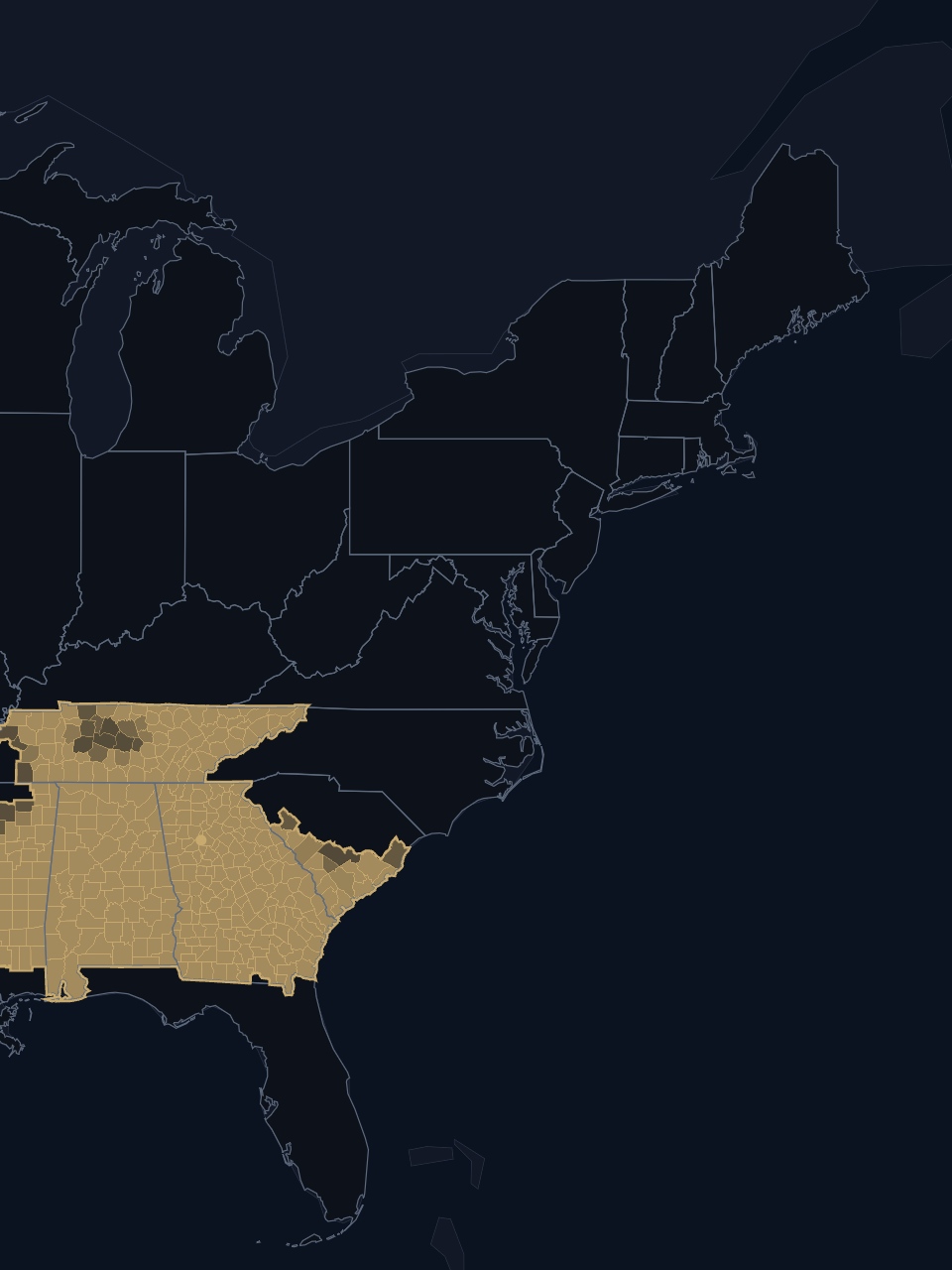 Atlanta Hawks TV territory map
