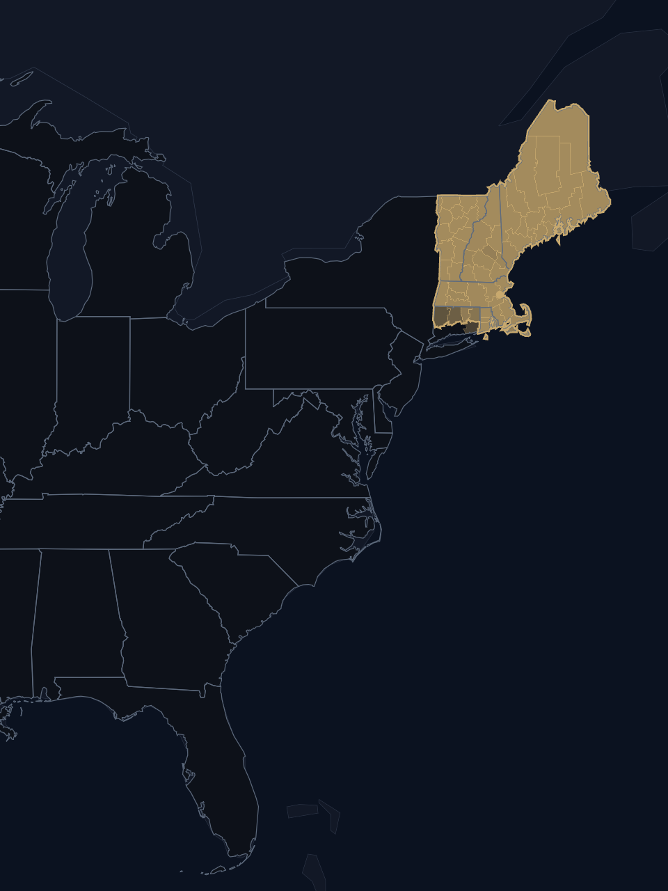 Boston Celtics TV territory map