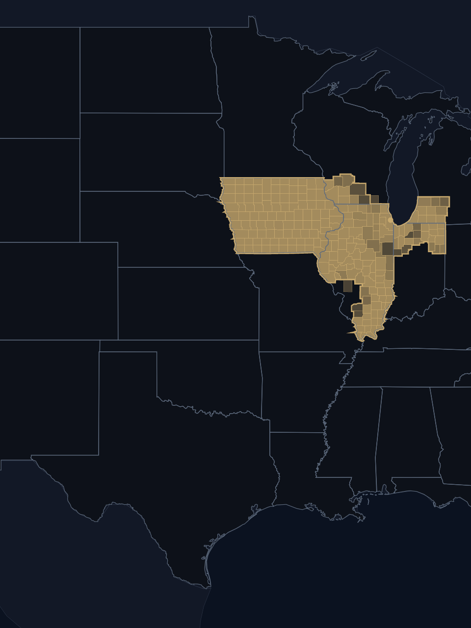 Chicago Bulls TV territory map