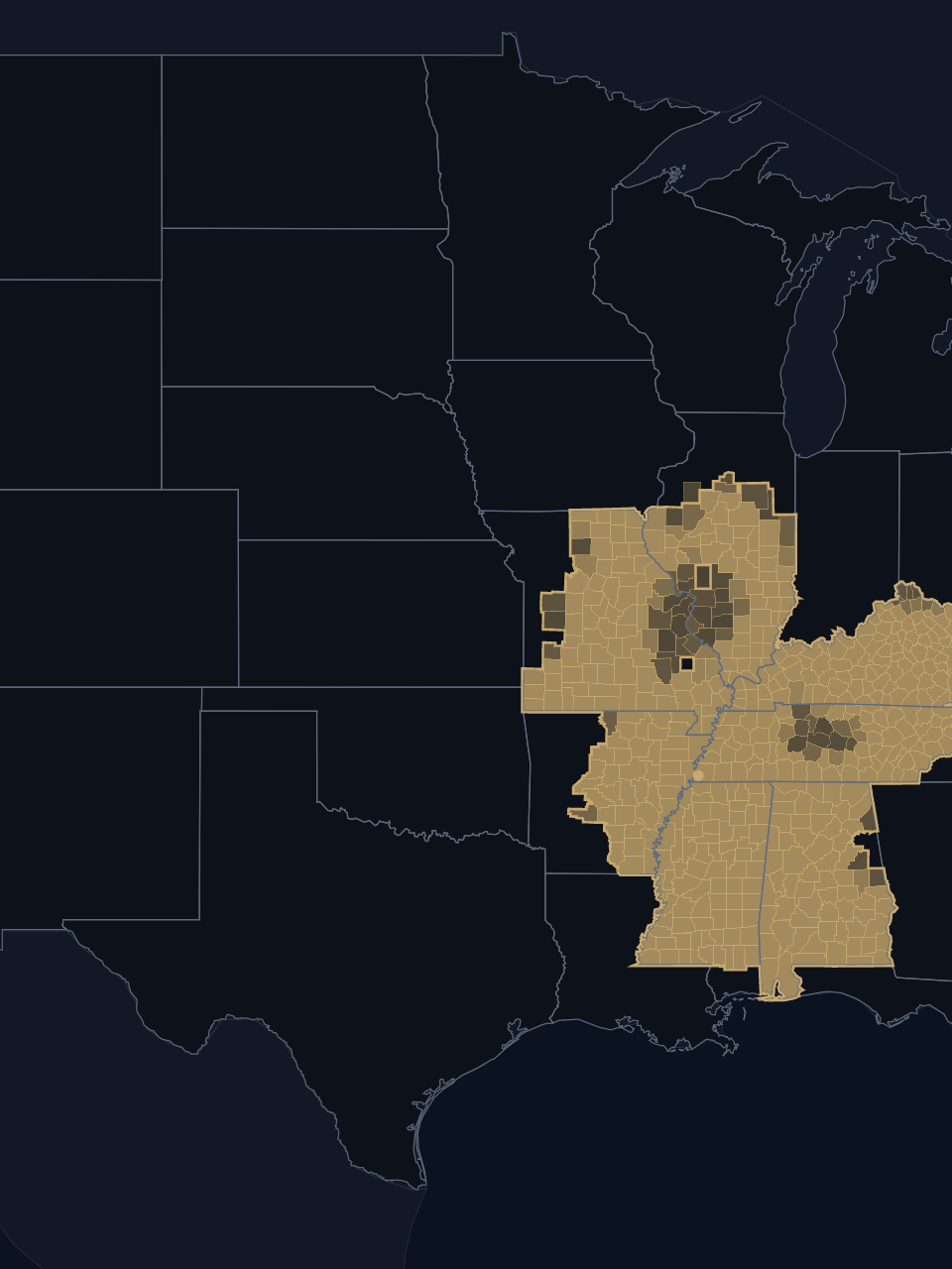 Memphis Grizzlies TV territory map