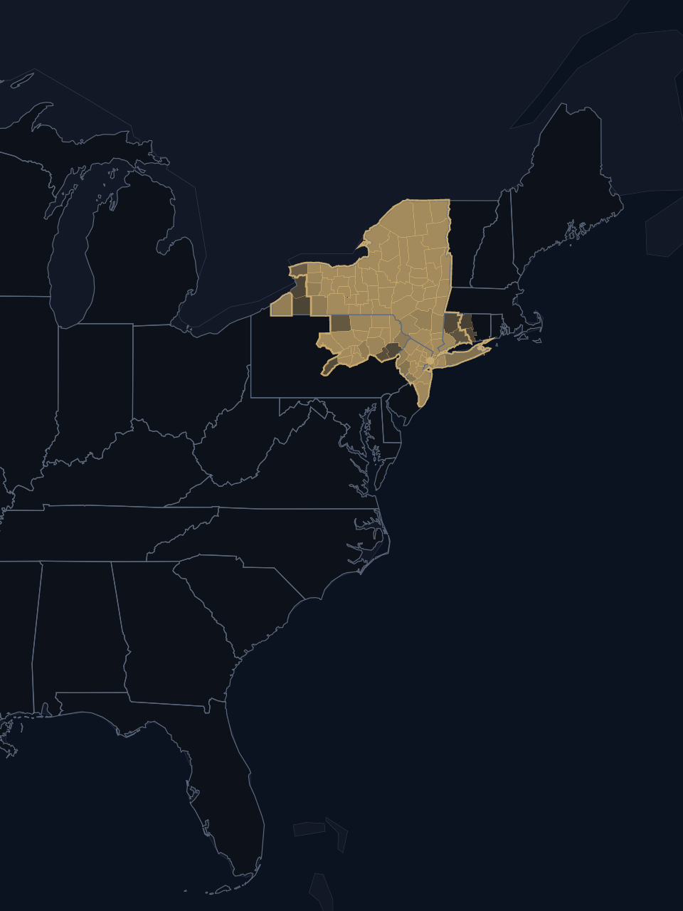 New York Knicks TV territory map