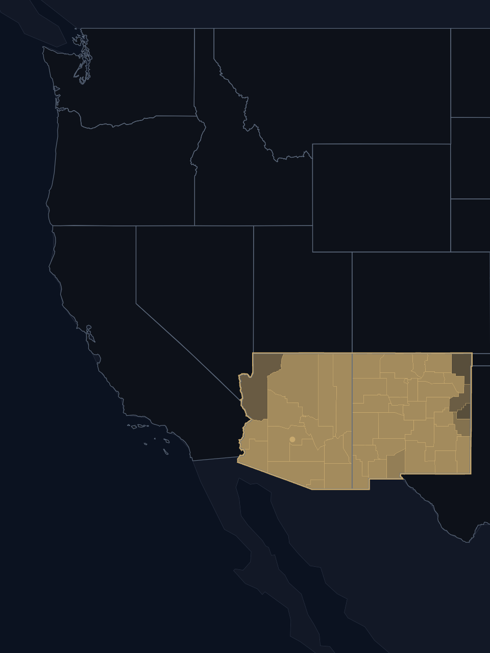 Phoenix Suns TV territory map