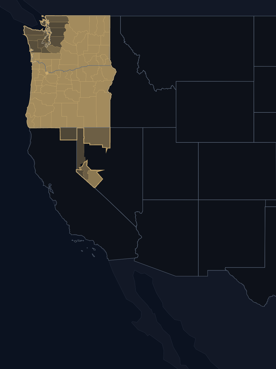 Portland Trail Blazers TV territory map