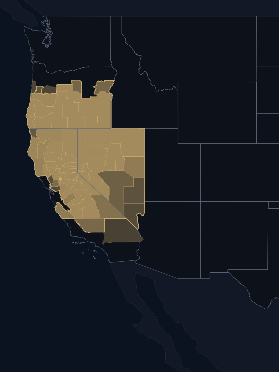 Sacramento Kings TV territory map
