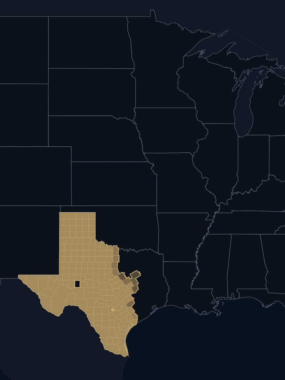 San Antonio Spurs TV territory map