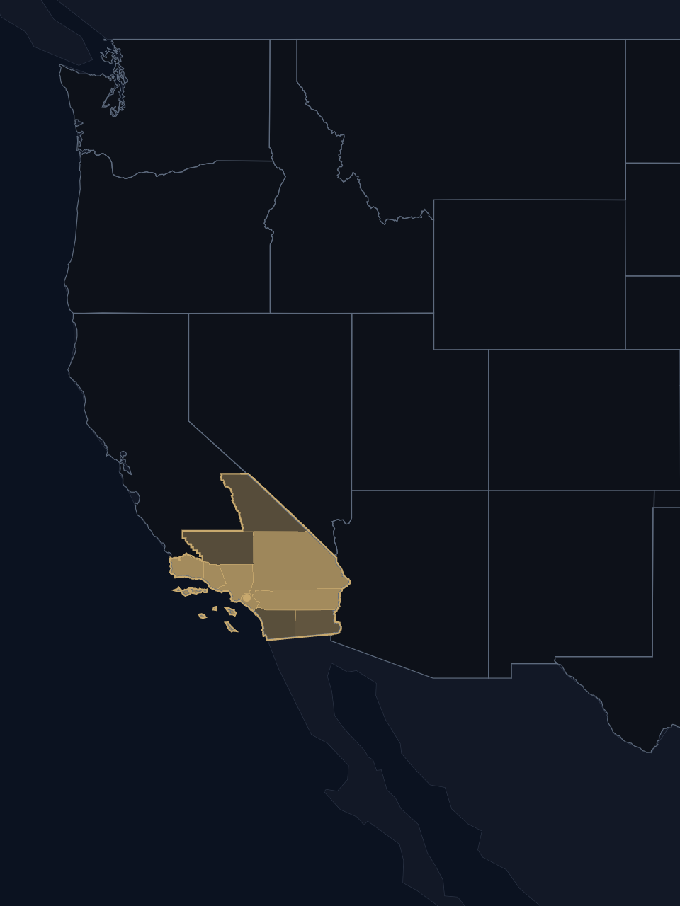 Anaheim Ducks TV territory map