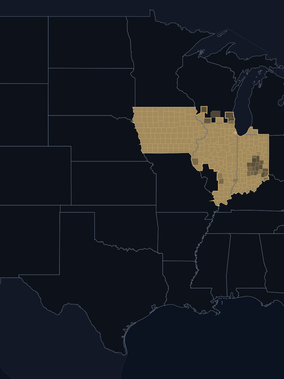 Chicago Blackhawks TV territory map