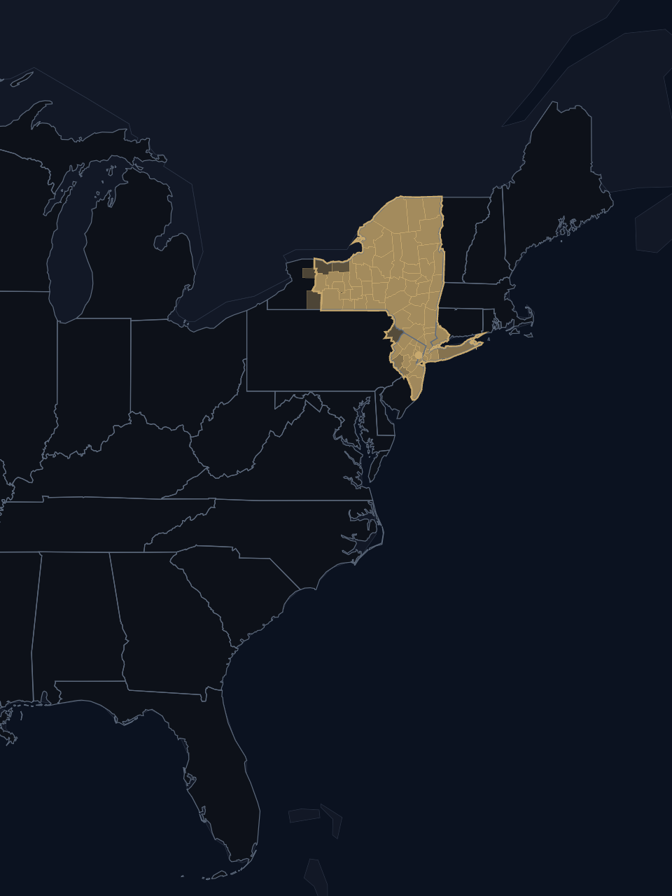 New Jersey Devils TV territory map
