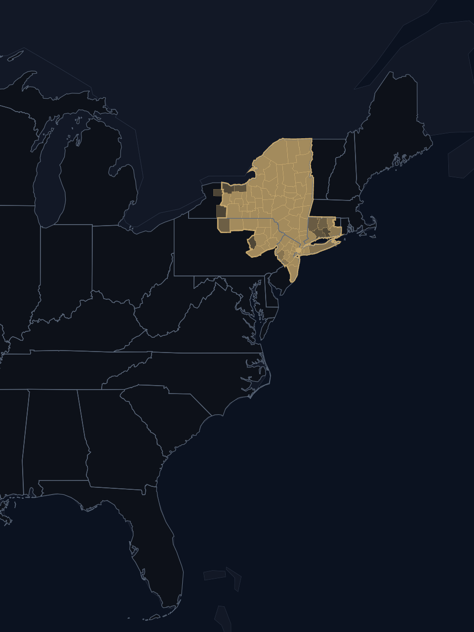 New York Rangers TV territory map