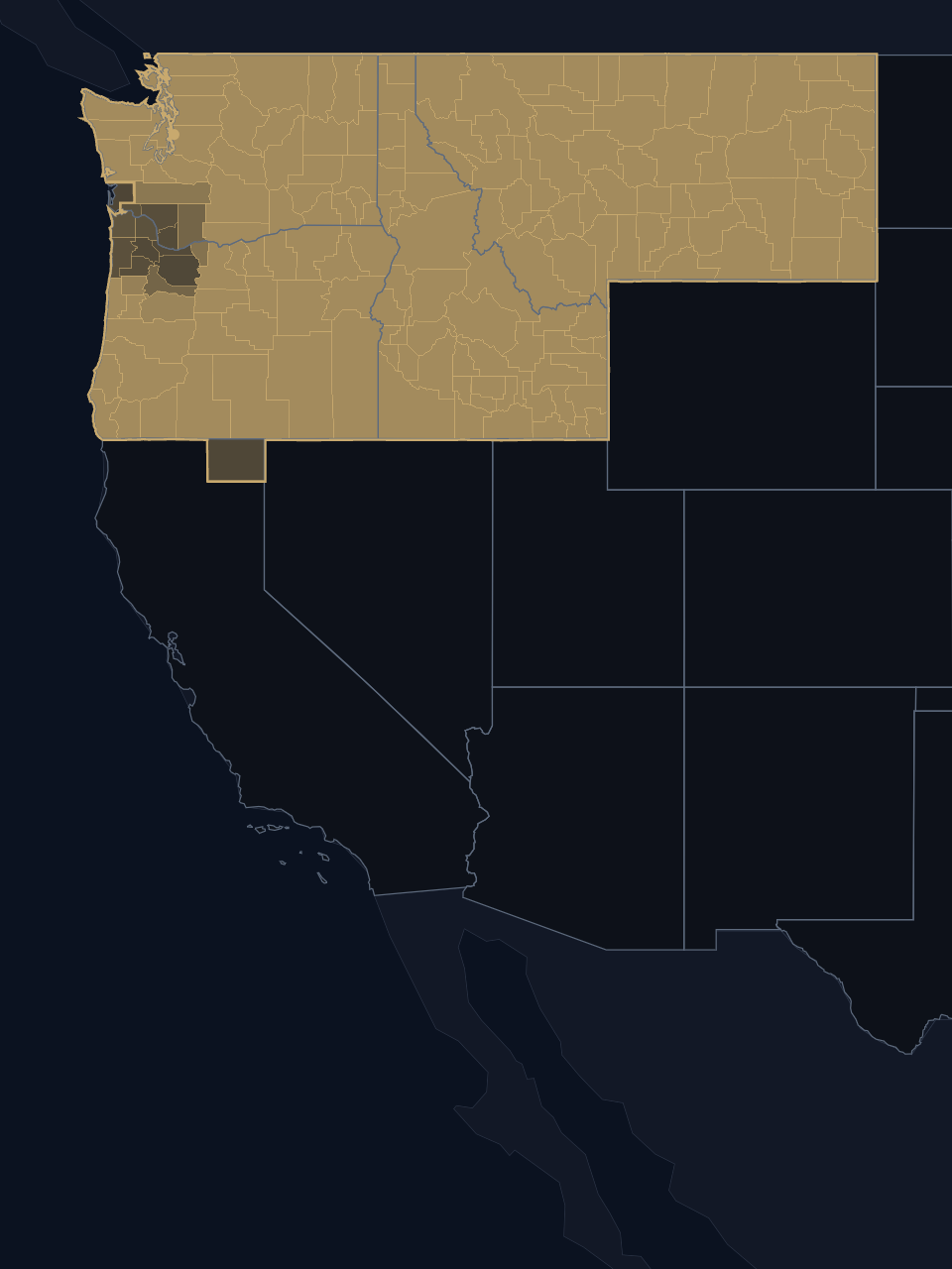 Seattle Kraken TV territory map