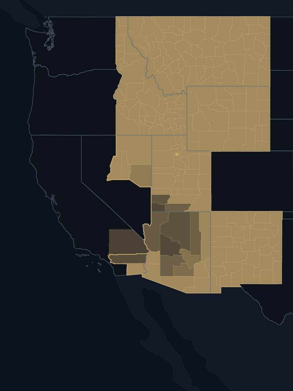 Utah Mammoth TV territory map