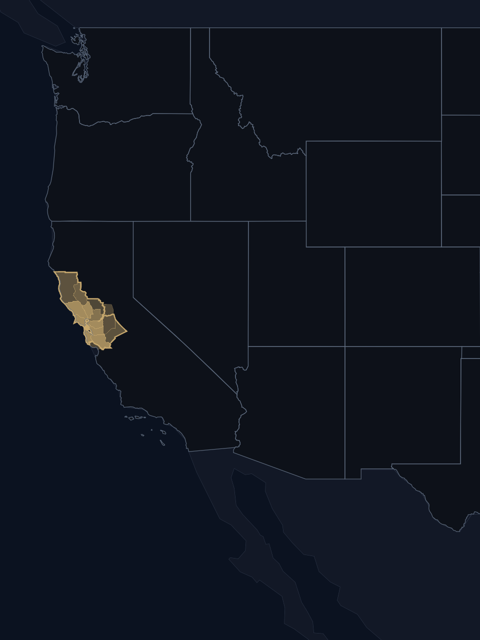 Golden State Valkyries TV territory map